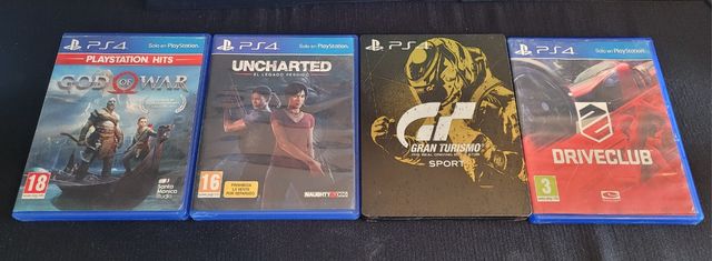 PS4 (PlayStation 4): God of War, Uncharted, GT Spo