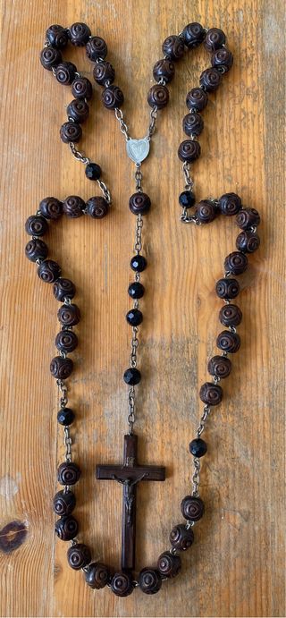 Rosario antico legno - Grani grandi