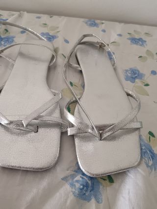 Sandali argento donna, n.43