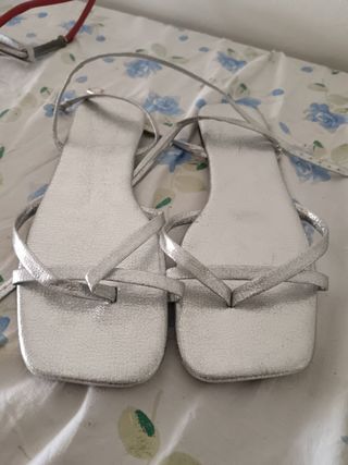 Sandali argento donna, n.43