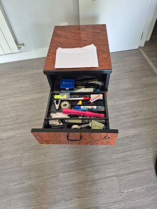 Cajonera 2 cajones - Madera oscura