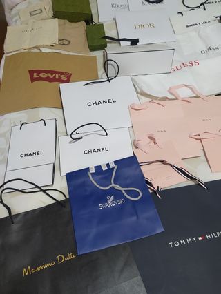 Caja y bolsas Gucci Dior Chanel Bimba y 