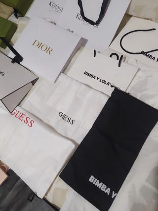 Caja y bolsas Gucci Dior Chanel Bimba y