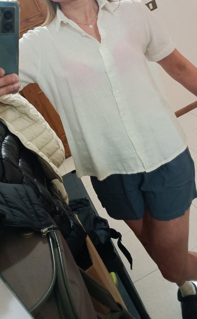 Camicia cotone misto lino mezze maniche