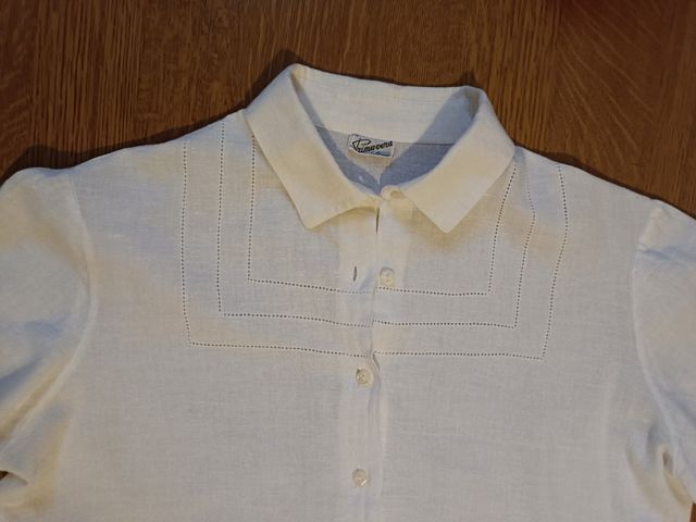 Camicia cotone misto lino mezze maniche