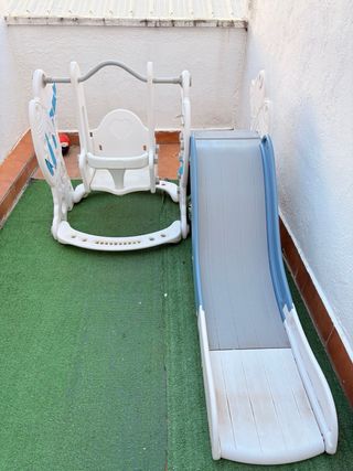 Parque Infantil 2 en 1: Tobogán, Columpio,