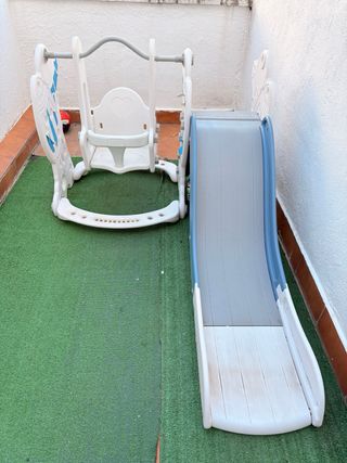 Parque Infantil 2 en 1: Tobogán, Columpio,