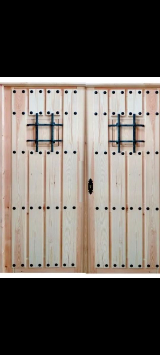 Portones madera 2 hojas - rústicos