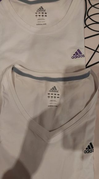 2 Camisetas Adidas Blancas