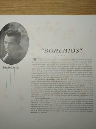 Bohemios - Zarzuela discos gramófono