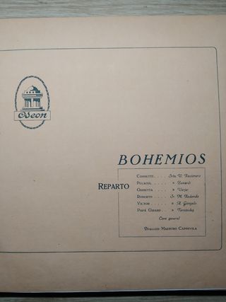 Bohemios - Zarzuela discos gramófono