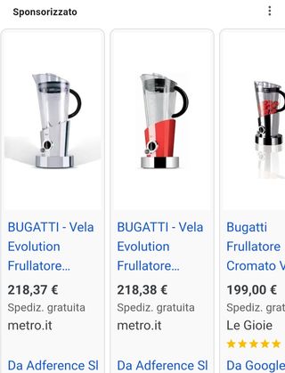 Frullatore Bugatti Vela - Blender nuovo