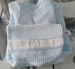 Tutina neonato + bavetta azzurra