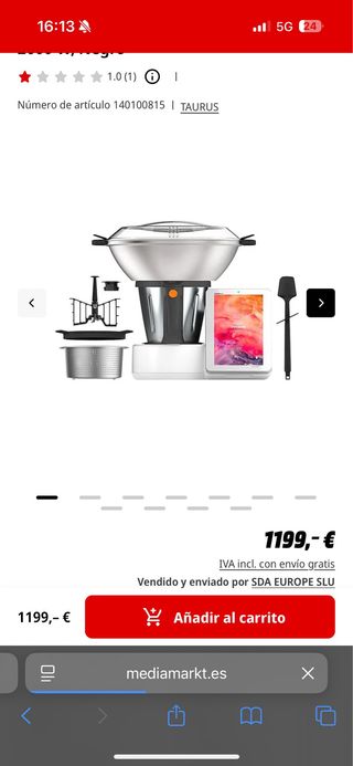 Robot Mycook Next Taurus –  3 usos! 