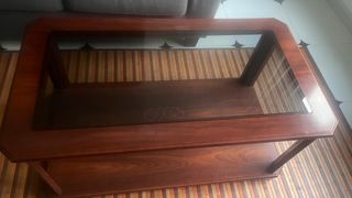 Mesa centro de madera sin cristal