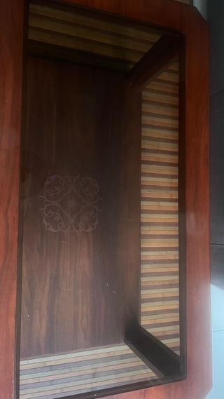 Mesa centro de madera sin cristal