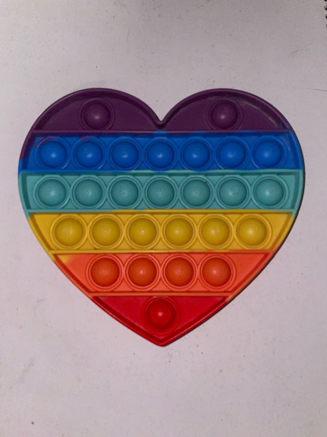 Fidget Toy Pop It Medianos Pop It De Corazon Arcoiris Pop It