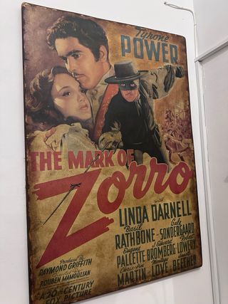 Póster vintage La Marca del Zorro sobre madera