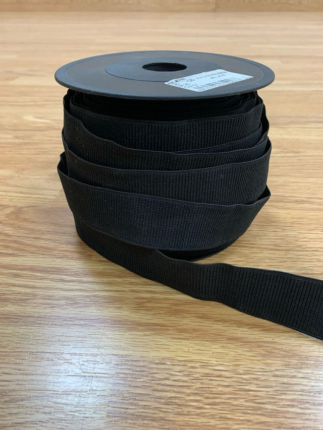 Cinta elástica negra 30mm - 70% poliéster 30% láte