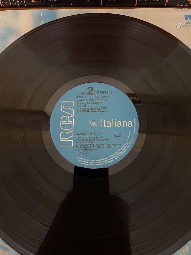 Vinile Claudio Baglioni - Sabato Pomeriggio