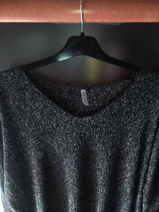 Jersey punto negro con brillos