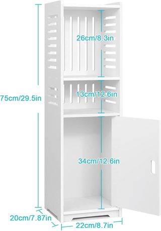 Armario Baño Estrecho PVC con Puerta y Estante