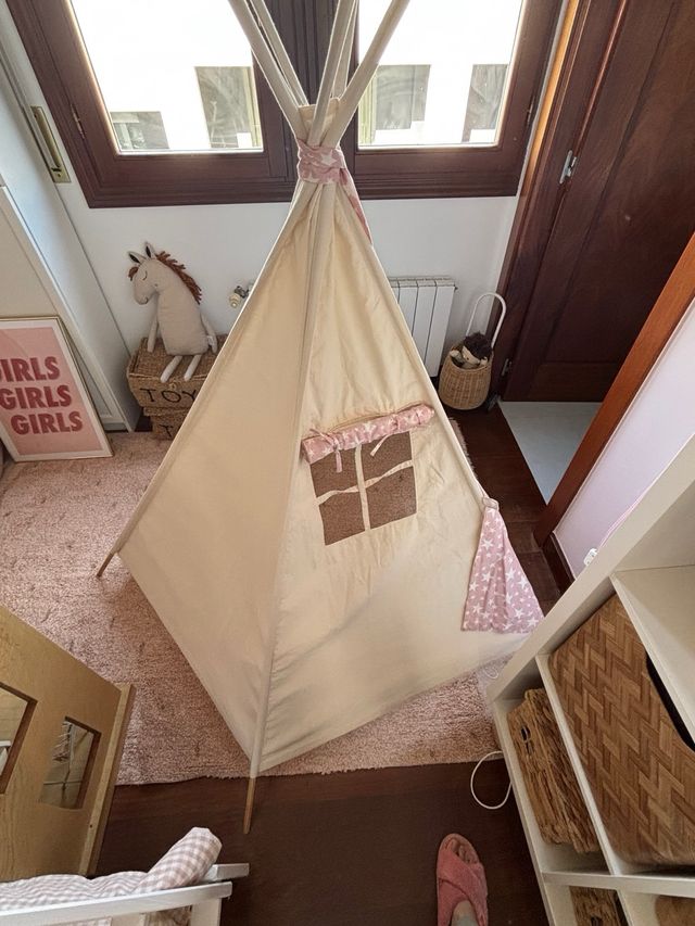 Tipi infantil rosa - estrellas rosa