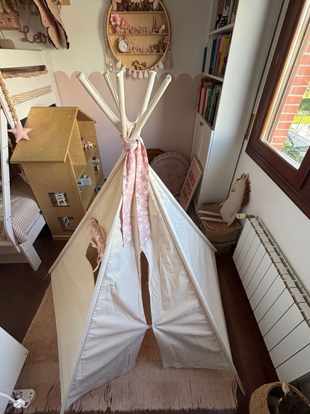 Tipi infantil rosa - estrellas rosa