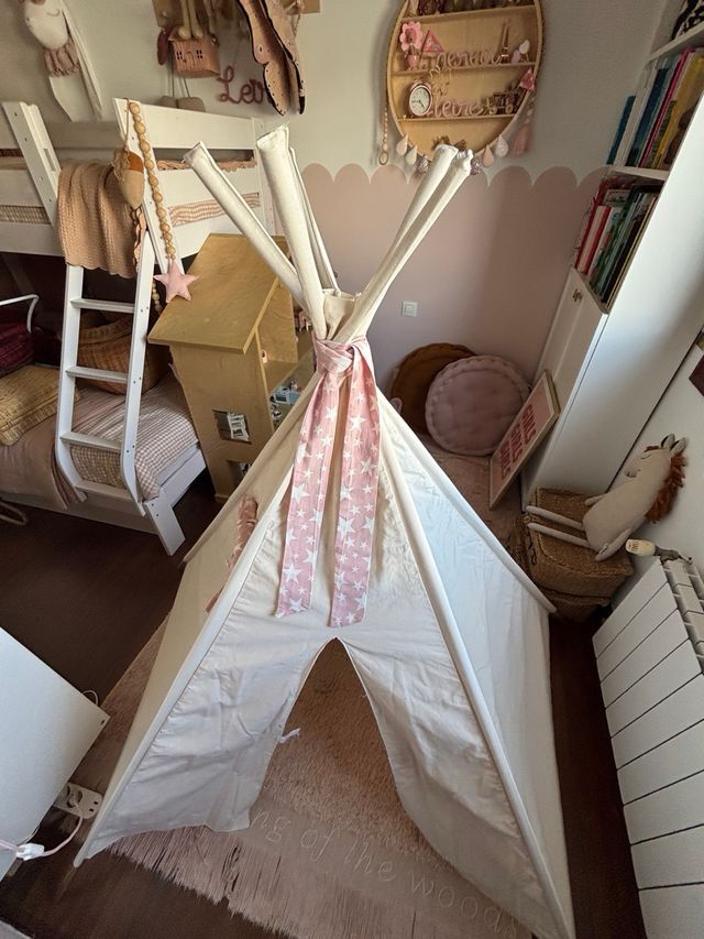 Tipi infantil rosa - estrellas rosa