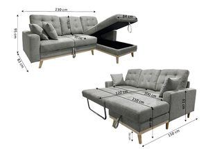 Sofá cama chaise longue MODELO NURIA
