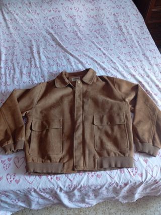 Chaqueta antelina marrón hombre