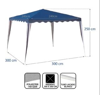Nueva pérgola carpa 3x3 azul