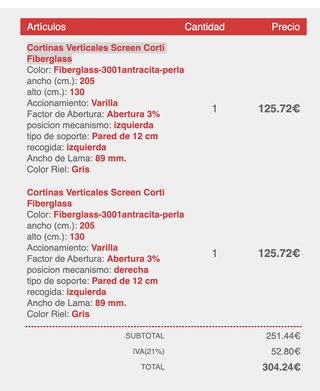 Tenda a schermo verticale in fibra di vetro Corti