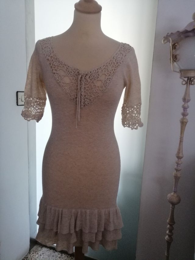 Vestido Mango beige - Talla S