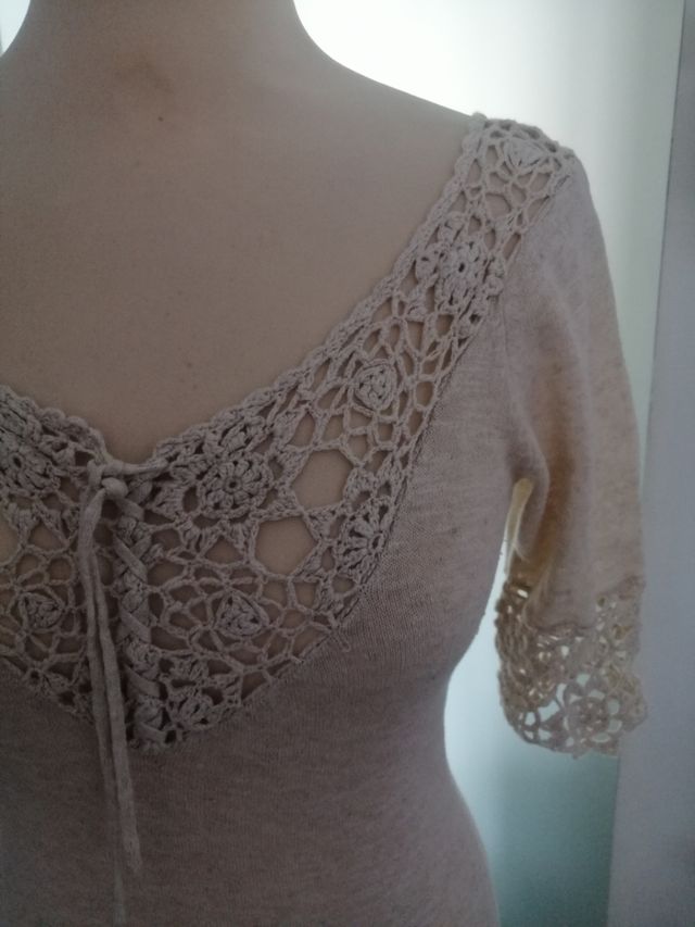 Vestido Mango beige - Talla S