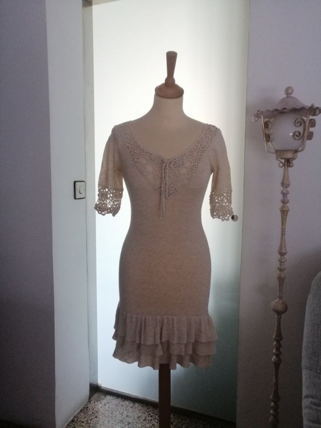 Vestido Mango beige - Talla S