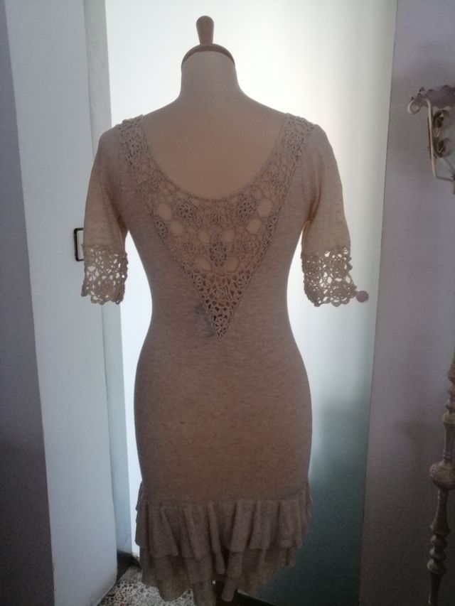 Vestido Mango beige - Talla S