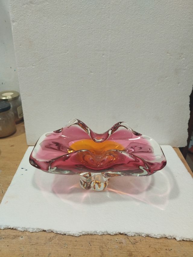 Posacenere vintage in vetro di Murano degli anni '50