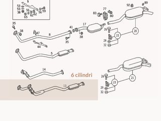Marmitta anter orig Mercedes 124 diesel 6 cilindri