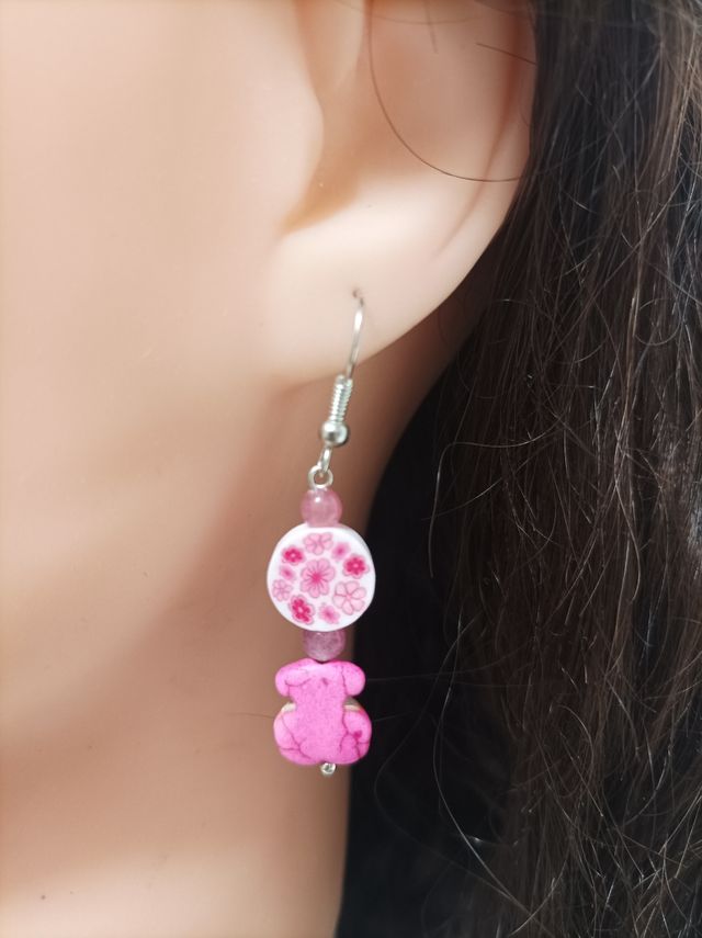 Pendientes de Osito Rosa 