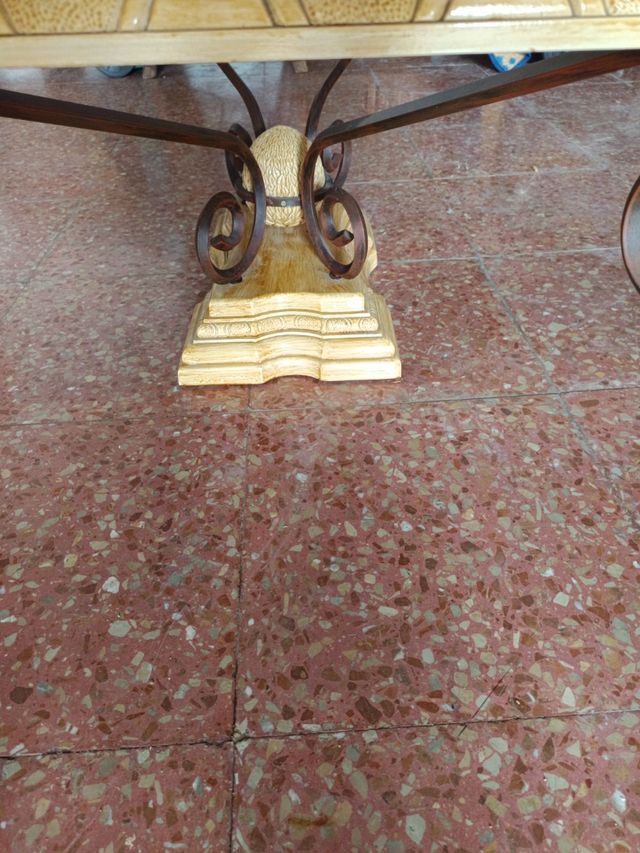 Mesa centro cristal - piedra beige