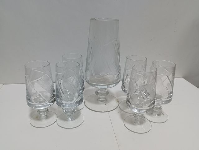 Servizio bicchieri cristallo inciso