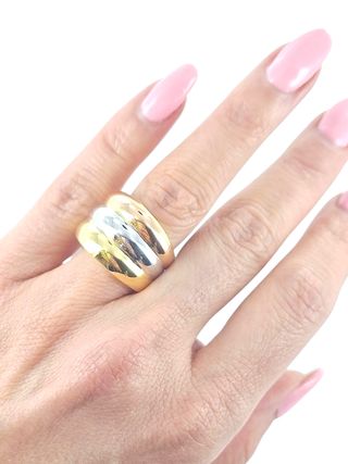 Anillo tricolor oro 18k