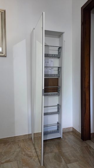 Scarpiera a Specchio - Bianco/Argento