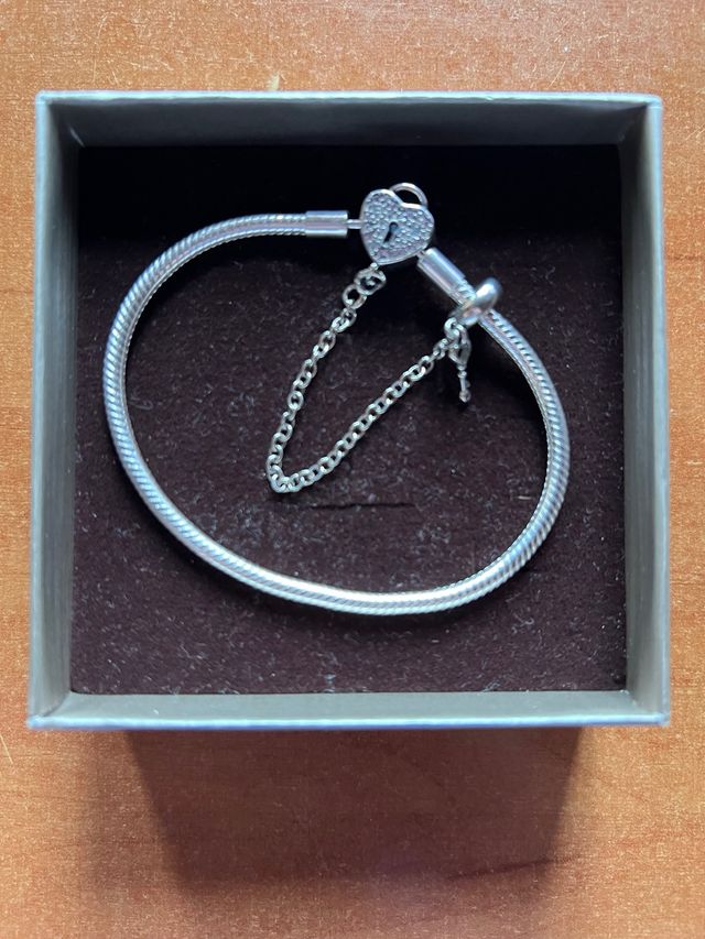 Pulsera estilo Pandora plata corazón