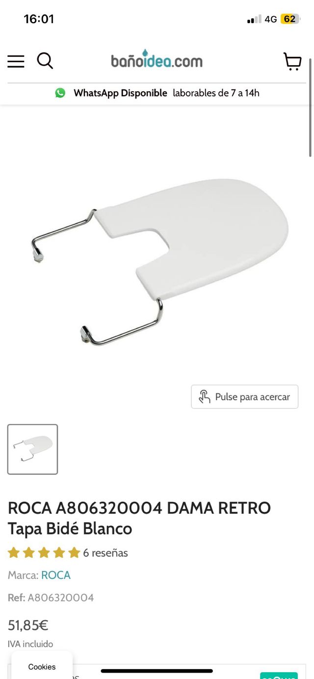 Bidet Dama porcelana blanco con tapa