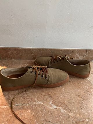 Zapatos lona verde oliva