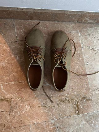 Zapatos lona verde oliva