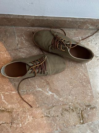 Zapatos lona verde oliva