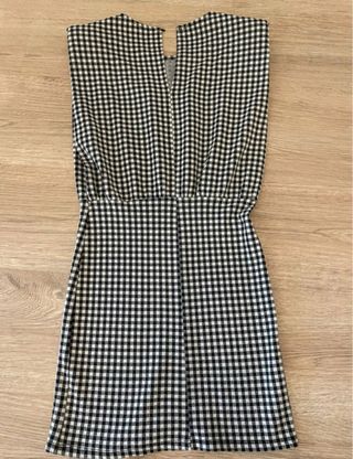 Vestido Zara cuadros vichy blanco y negro